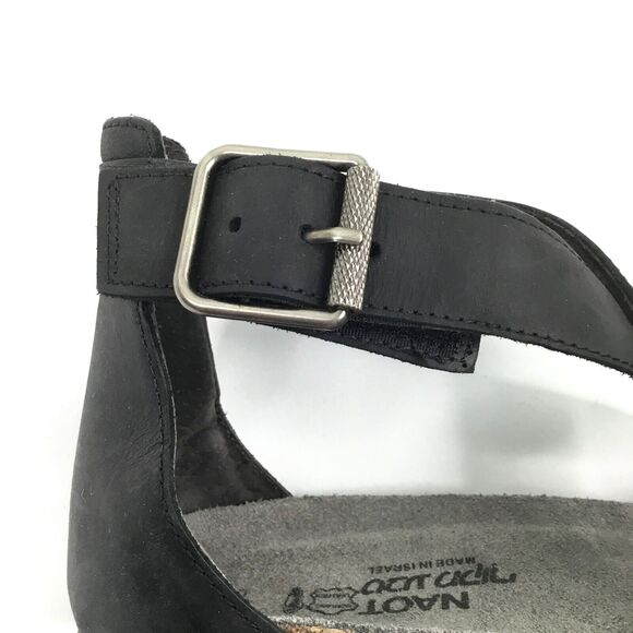 NAOT Rianna Cork Sandal Womens 38 US 7 Oily Coal Leather Strappy Gladiator NEW - Picture 12 of 15